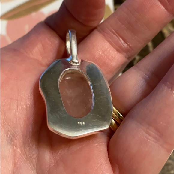 Sterling silver, rose quartz pendant - Picture 6 of 10